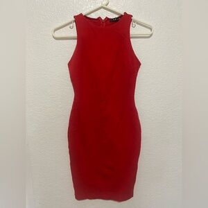 Red Bodycon Cocktail Dress Small – Sleeveless Fitted Party Dress